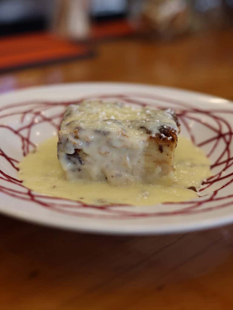 Bread Pudding recipe served on a plate, by Mandez's Seafood Bar & Grill Bread Pudding recipe served on a plate, by Mandez's Seafood Bar & Grill