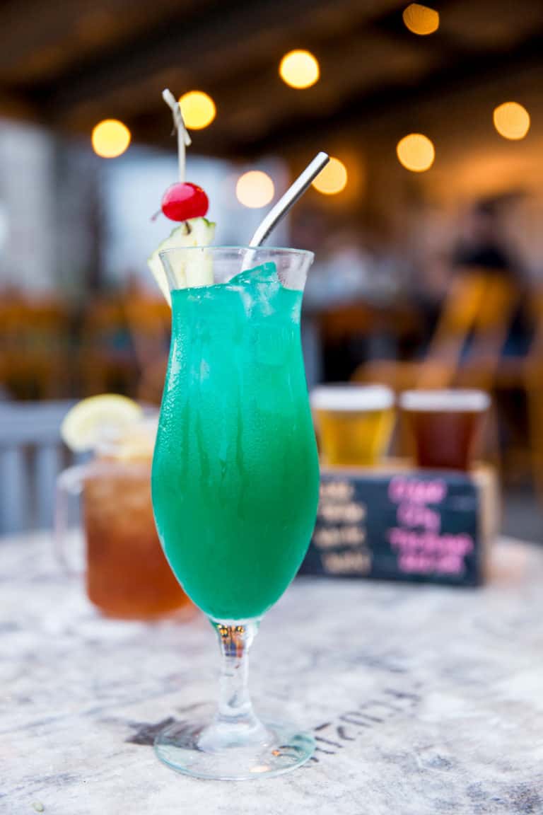 Mixed drink recipe served in a glass, by Island Wing Company Grill & Bar - Tamaya