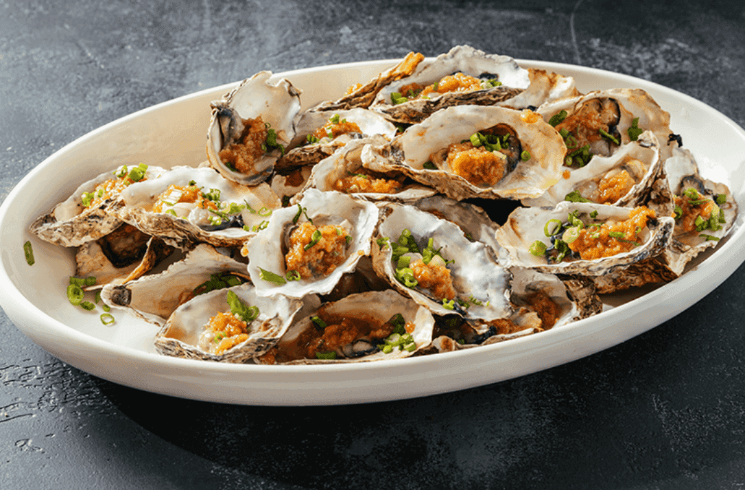 Grilled Oysters recipe served on a plate, by Umi Sushi & Seafood Buffet Grilled Oysters recipe served on a plate, by Umi Sushi & Seafood Buffet