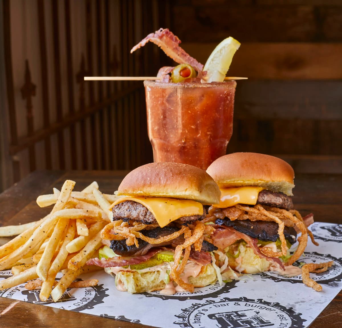 MOAB with Fries & Bloody Mary