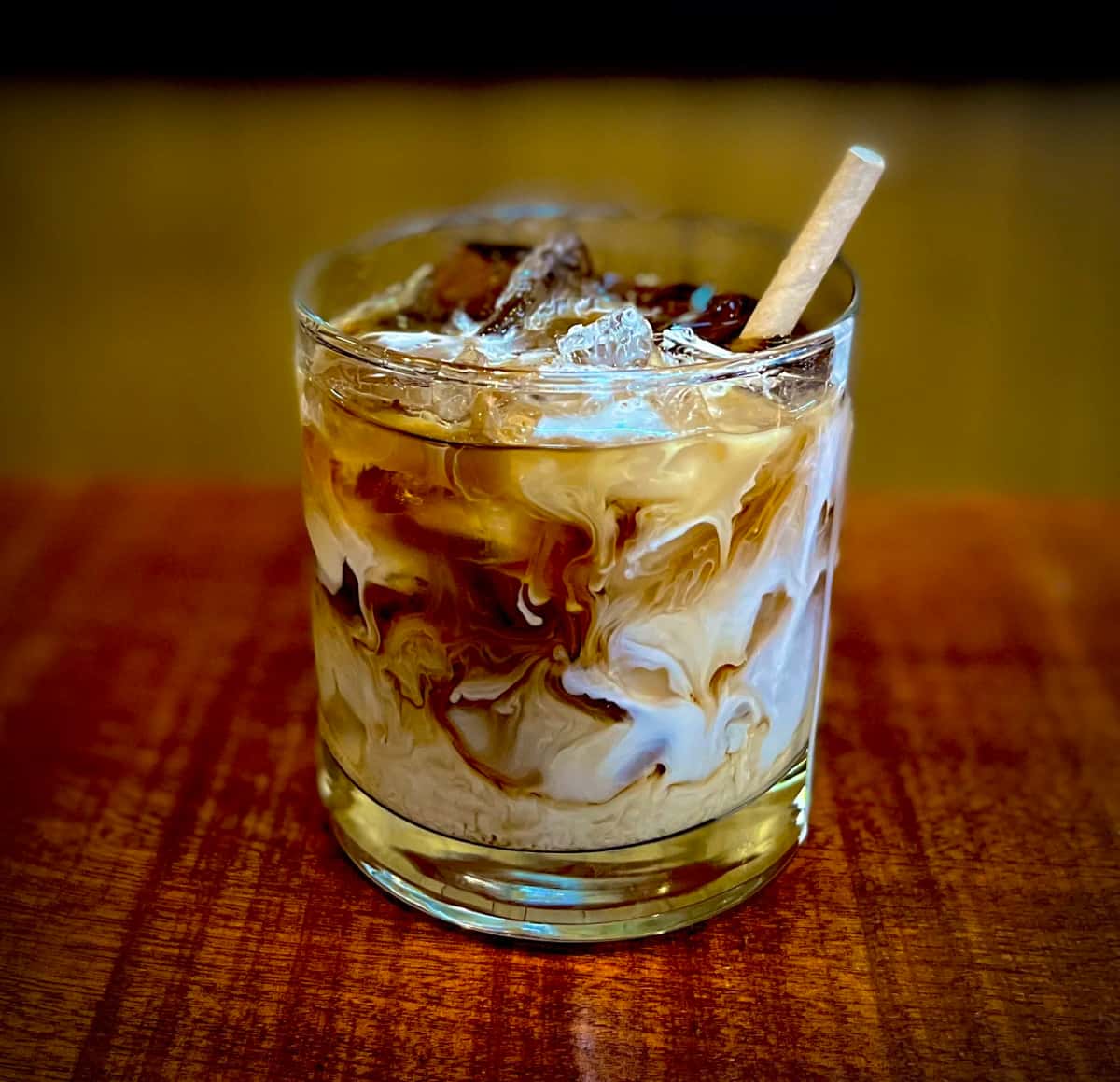 CBG White Russian recipe served on a plate, by CBG CBG White Russian recipe served on a plate, by CBG