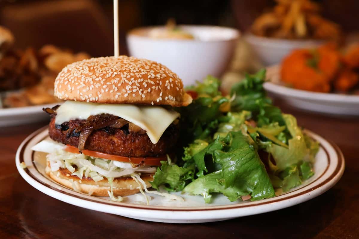 Veggie Burger recipe served on a plate, by CBG Veggie Burger recipe served on a plate, by CBG