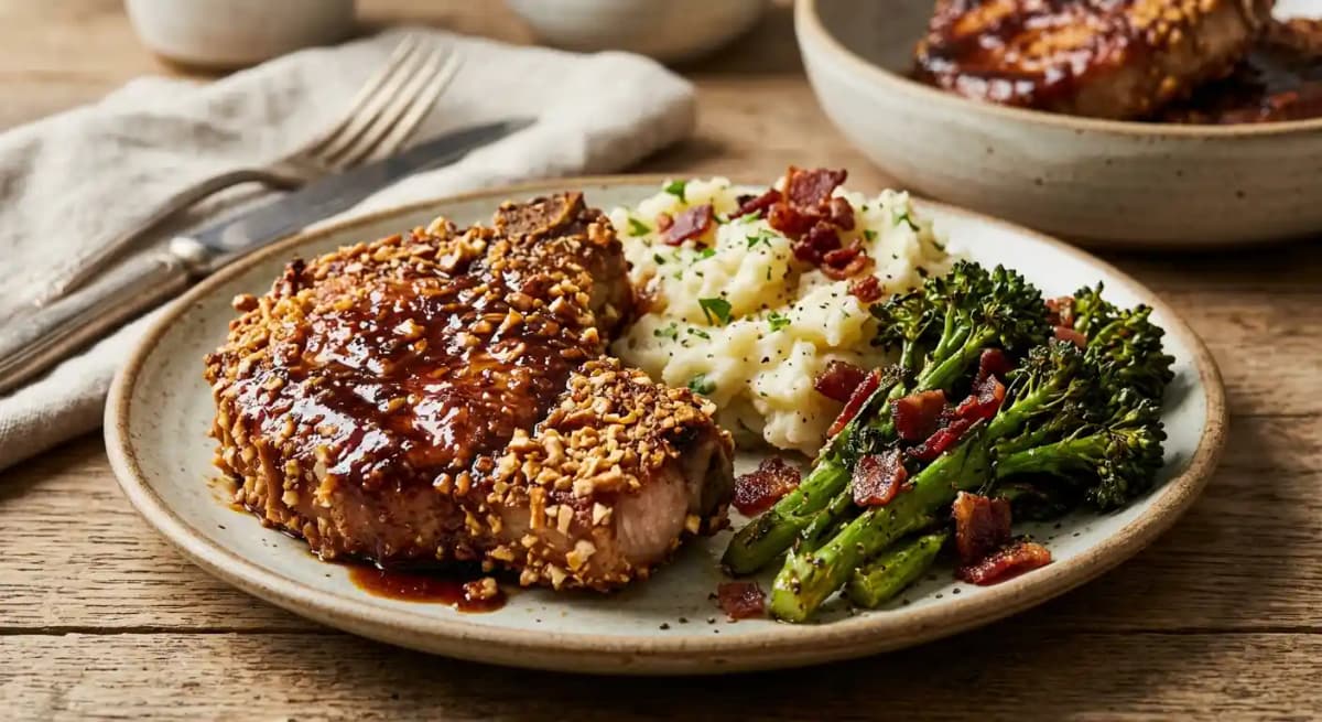Pretzel-Crusted Pork Chops