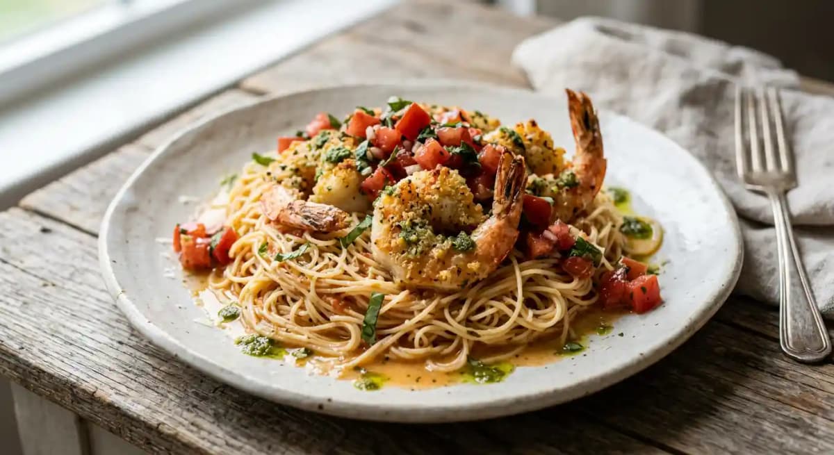Baked Parmesan Shrimp Scampi