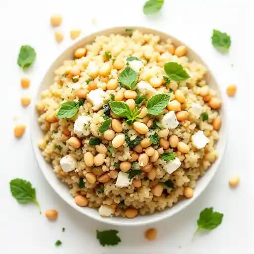 Israeli Cous Cous, Mint, Feta & Pinenuts