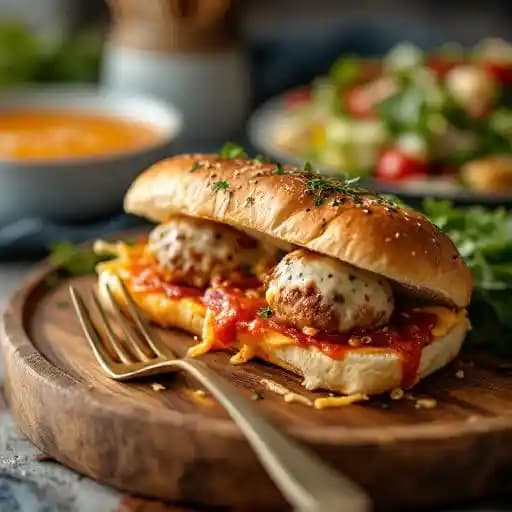 Soup or Salad & Meatball Sandwich