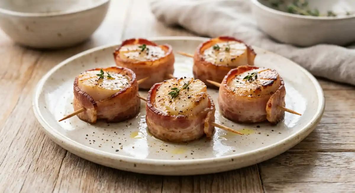 BACON WRAPPED SCALLOPS (5)