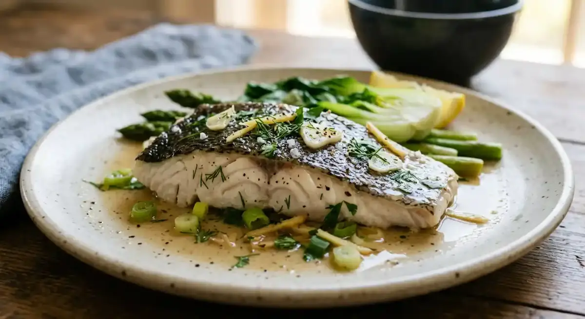 STEAMED BLACK SEA BASS FILET